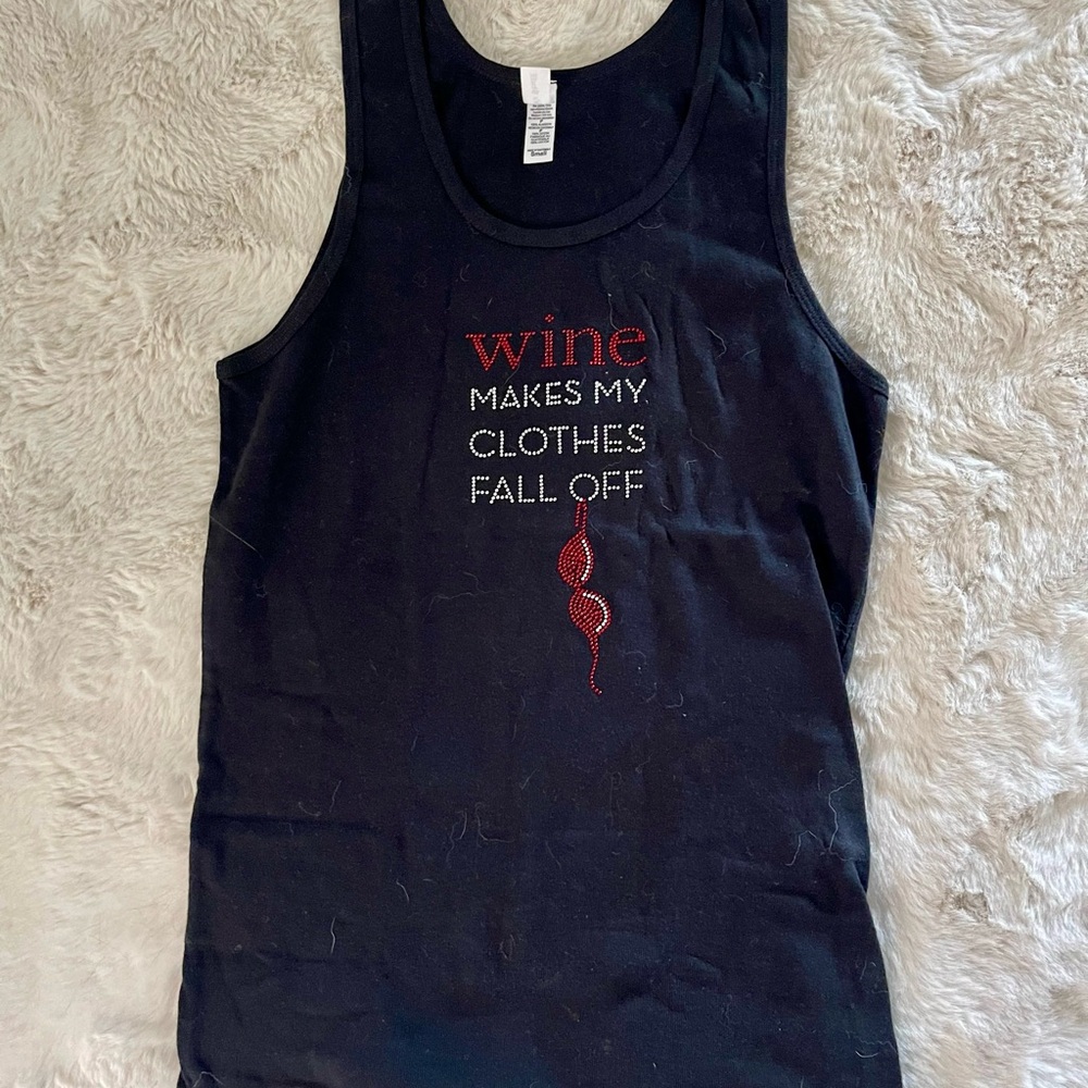 Black and Red Rhinestone Sleeveless Tank Top